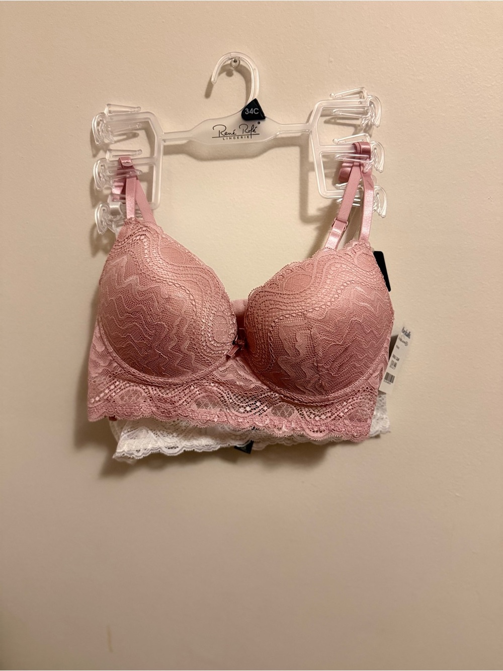 Maidenform Pink Lace Longline Push-Up Bra
